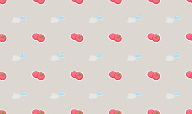 Farklı aksesuarlara sahip renkli arkaplan