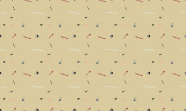 Farklı aksesuarlara sahip renkli arkaplan