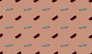 Farklı aksesuarlara sahip renkli arkaplan