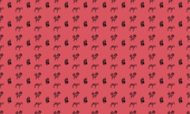 Farklı aksesuarlara sahip renkli arkaplan