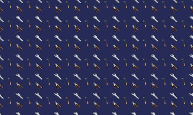 Farklı aksesuarlara sahip renkli arkaplan