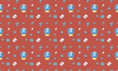 Farklı aksesuarlara sahip renkli arkaplan