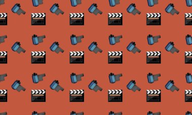 Farklı aksesuarlara sahip renkli arkaplan