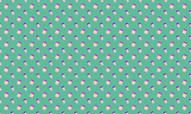 Farklı aksesuarlara sahip renkli arkaplan