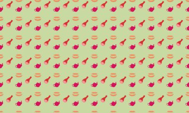 Farklı aksesuarlara sahip renkli arkaplan