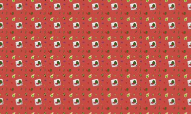 Farklı aksesuarlara sahip renkli arkaplan