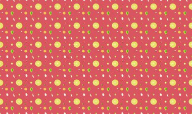 Farklı aksesuarlara sahip renkli arkaplan