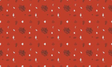 Farklı aksesuarlara sahip renkli arkaplan