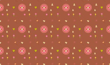 Farklı aksesuarlara sahip renkli arkaplan