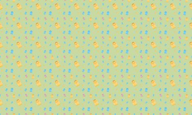 Farklı aksesuarlara sahip renkli arkaplan