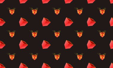 Farklı aksesuarlara sahip renkli arkaplan