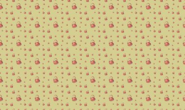 Farklı aksesuarlara sahip renkli arkaplan