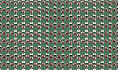 Farklı aksesuarlara sahip renkli arkaplan