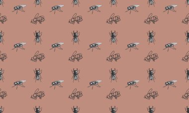 Farklı aksesuarlara sahip renkli arkaplan