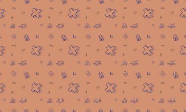 Farklı aksesuarlara sahip renkli arkaplan