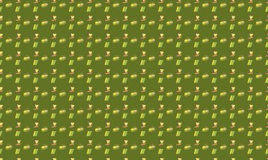 Farklı aksesuarlara sahip renkli arkaplan