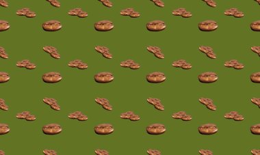 Farklı aksesuarlara sahip renkli arkaplan