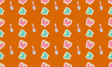 Farklı aksesuarlara sahip renkli arkaplan