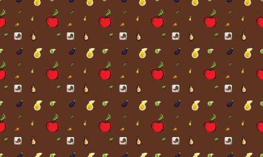 Farklı aksesuarlara sahip renkli arkaplan