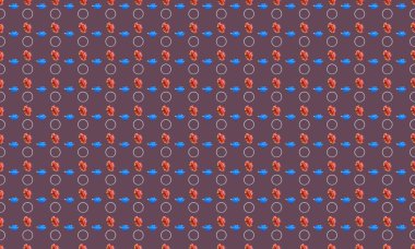 Farklı aksesuarlara sahip renkli arkaplan