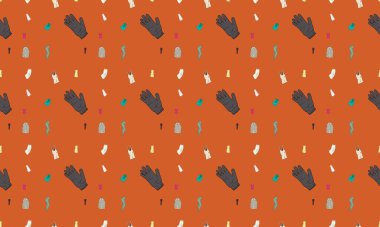 Farklı aksesuarlara sahip renkli arkaplan