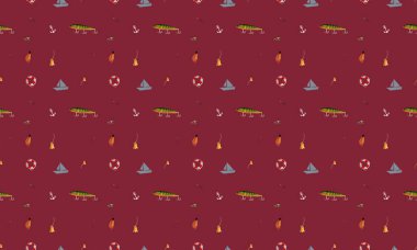 Farklı aksesuarlara sahip renkli arkaplan