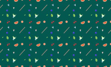 Farklı aksesuarlara sahip renkli arkaplan