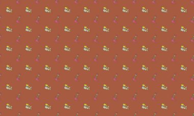 Farklı aksesuarlara sahip renkli arkaplan