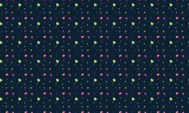 Farklı aksesuarlara sahip renkli arkaplan