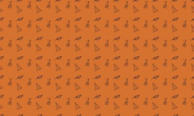 Farklı aksesuarlara sahip renkli arkaplan