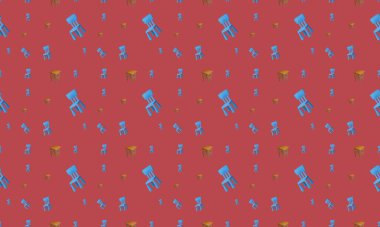 Farklı aksesuarlara sahip renkli arkaplan