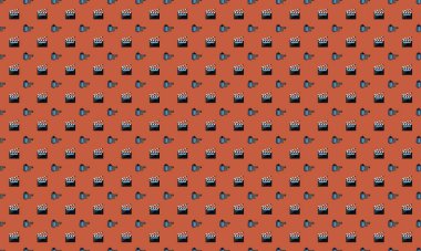 Farklı aksesuarlara sahip renkli arkaplan