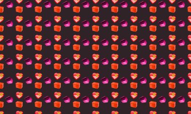 Farklı aksesuarlara sahip renkli arkaplan