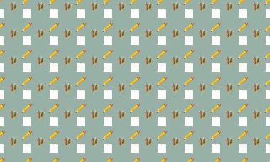 Farklı aksesuarlara sahip renkli arkaplan