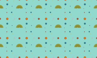 Farklı aksesuarlara sahip renkli arkaplan