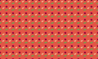 Farklı aksesuarlara sahip renkli arkaplan