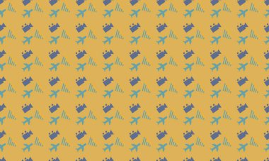 Farklı aksesuarlara sahip renkli arkaplan