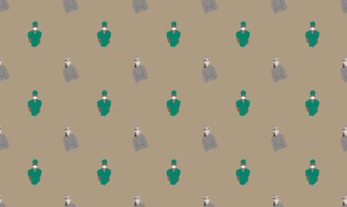 Farklı aksesuarlara sahip renkli arkaplan