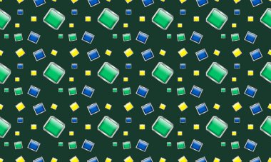 Farklı aksesuarlara sahip renkli arkaplan