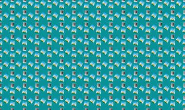 Farklı aksesuarlara sahip renkli arkaplan