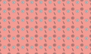 Farklı aksesuarlara sahip renkli arkaplan