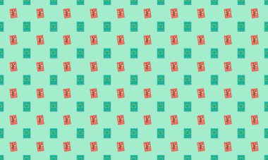 Farklı aksesuarlara sahip renkli arkaplan