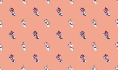 Farklı aksesuarlara sahip renkli arkaplan