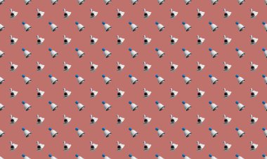 Farklı aksesuarlara sahip renkli arkaplan