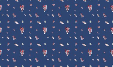 Farklı aksesuarlara sahip renkli arkaplan