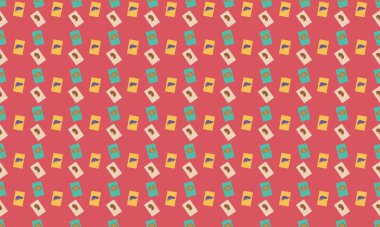 Farklı aksesuarlara sahip renkli arkaplan