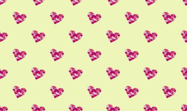 Farklı aksesuarlara sahip renkli arkaplan