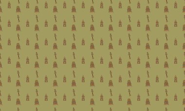 Farklı aksesuarlara sahip renkli arkaplan