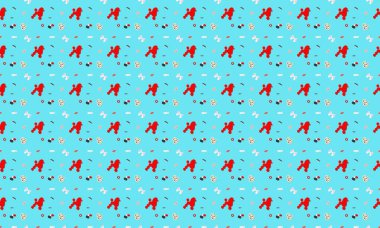 Farklı aksesuarlara sahip renkli arkaplan