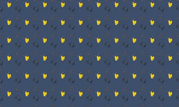 Farklı aksesuarlara sahip renkli arkaplan